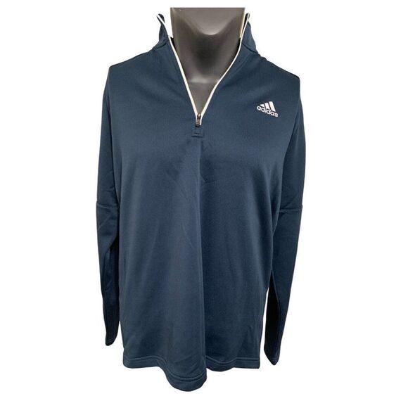 Adidas Golf Mens Navy Blue White Long Sleeve Jacket Large - Picture 1 of 5